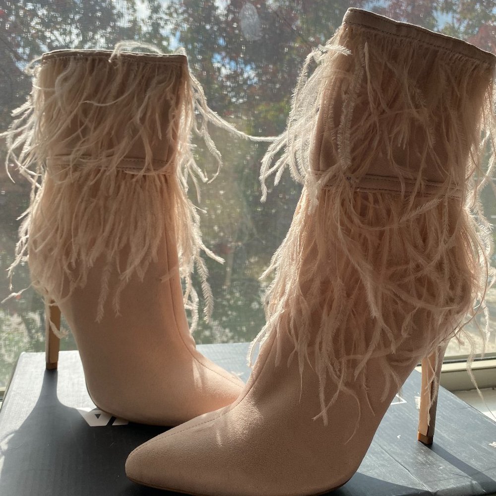 Blush Feather Bootie